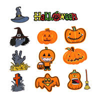 Sắt Trên Thêu Chủ Đề Halloween Thuật Sĩ Bí Ngô Hộp Sọ Ma Các Bản Vá Lỗi