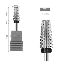 Forets à ongles ronds à tête large 4XC 3XC pour machine de manucure et pédicure, vente en gros, jeu de forets à ongles en carbure violet 3/32 pouces