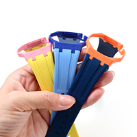 Nuevo Producto Jettda AP&Swatc Royal Pop, Caja de Cerámica, Correa de Reloj de Caucho FKM para Swatchh X AP Royal Pop Multicolor Resistente al Agua
