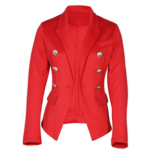 High Quality Spring Single Button Breathable Casual Lapel Double Breasted Solid Blazer for <b>Women</b> - Product Image 2