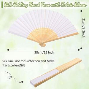 <b>12</b>-Pack Foldable Chinese Japanese Style Hand <b>Fans</b> Decorative DIY Bamboo Crafts for Wedding Party Dance Favors & Decoration - Product Image 3
