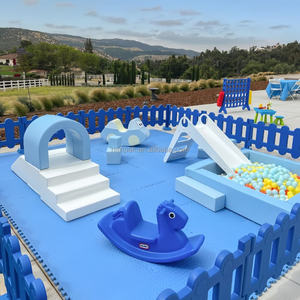 カスタマイズ可能な青と白の幼児用ソフトプレイ構造セット、屋内外遊具、ボールプール、滑り台、トンネル（子供用） - Product Image 5