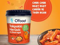 O'Food Instant Korean Tokpokki (Rice Cake) - Sweet & Sour Flavor 105 grams/ cup Korean Instant Street Foods