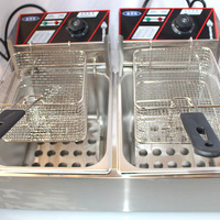 Freidora Eléctrica Comercial de Doble Tanque y Doble Filtro, Directo de Fábrica, con 2500W de Potencia para Pollo Frito y Otros Alimentos
