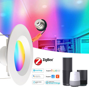 El Éxito de Ventas Transfronterizo: Lámpara de Techo Empotrada Inteligente Zigbee RGBW de 6 Pulgadas <span class=keywords><strong>con</strong></span> Atenuación, Ajuste de Color y Control por Voz - Product Image 4