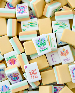 Jeu de tuiles de Mahjong américain de luxe professionnel, 160 pièces, avec tapis imprimé des règles et supports, thème citron, pour club social et divertissement - Product Image 5