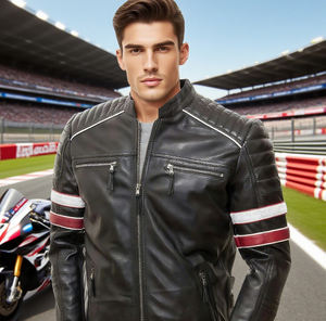 Chaqueta de Cuero Genuino para Hombre, de Lujo, Color Marrón, Piel de Vaca, Estilo Casual, con Bolsillos Personalizados, Talla XS, Tela de Lona Teñida Lisa, Precio Bajo - Product Image 2