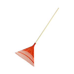 Râteau de jardinage à tête en plastique et manche long en bois, type courbé, 30 dents, 61 cm, qualité DIY, garantie 1 an, pour ramassage d'herbe et de feuilles - Product Image 6