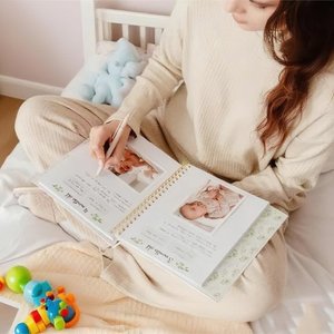 Layouts personnalisés <span class=keywords><strong>Grossesse</strong></span> à cinq ans Record Baby Memory Book avec couverture en tissu de qualité supérieure - Product Image 2
