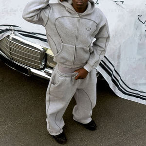 Conjunto Deportivo Personalizado de Fabricante, Sudadera con Cremallera y Pantalones de Chándal 100% Algodón, Unisex, de Alta Calidad, Estilo Holgado - Product Image 5