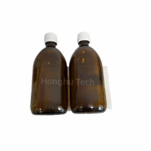 473ml 16oz NEOS <b>Amber</b> Glass <b>Bottle</b> Big Round Narrow Shoulder <b>Bottles</b> with Blue II Label Screw Cap Whole Set - Product Image 3