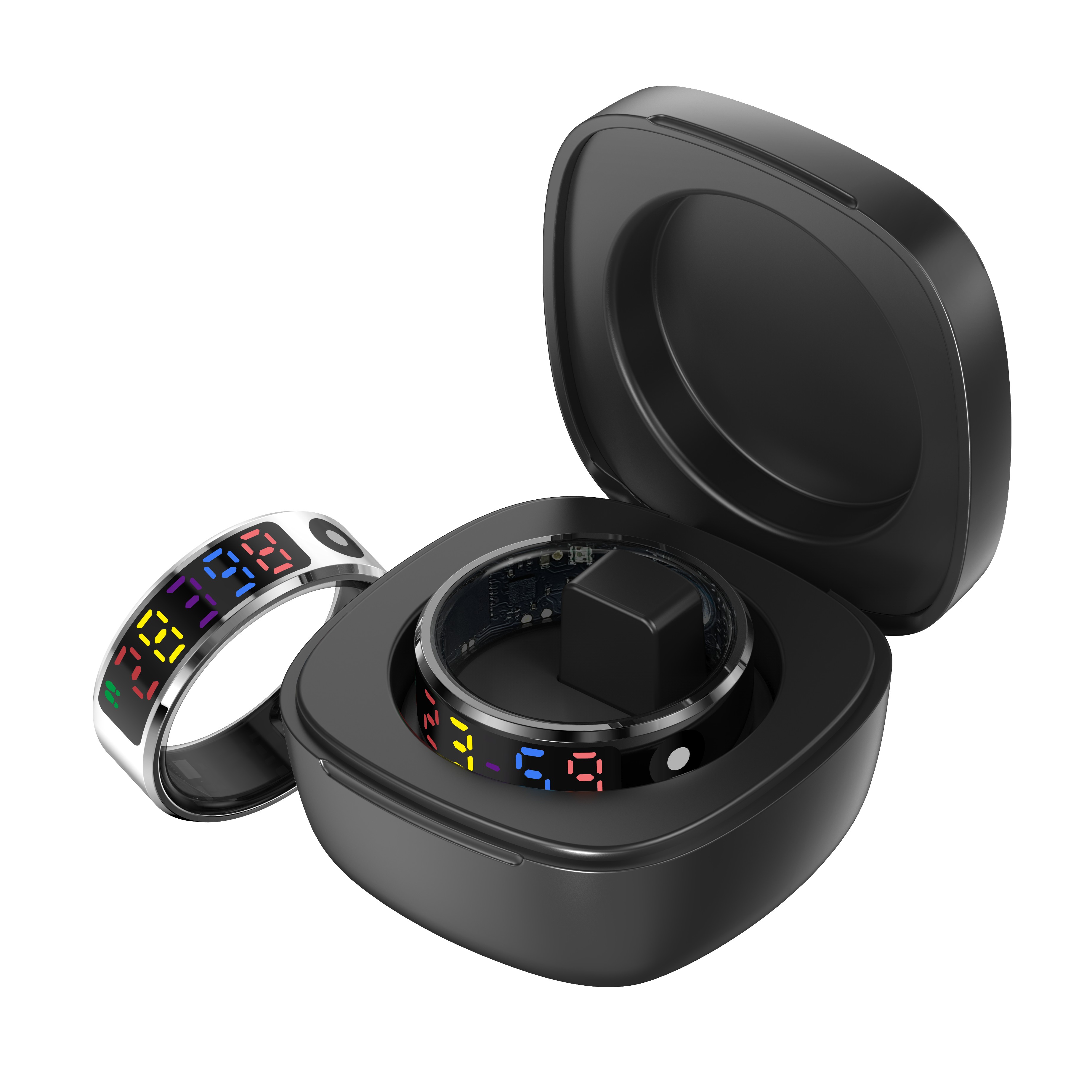 R12 Smart Ring Color Screen Heart Rate Sleep Monitoring Intelligent Sport Waterproof 5ATM Health Smart Ring for Men