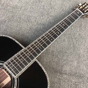 Reliure d'ormeau personnalisée couleur noire brillante 5A Dreadnought D corps guitare acoustique folk de 41 pouces accepter les OEM de guitare - Product Image 2