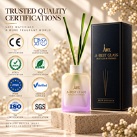 Bouteille diffuseur de parfum en verre dégradé de luxe avec bouchon à vis, logo personnalisé OEM/ODM, flacon vide pour parfum d'intérieur PPWR