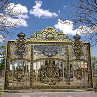 Porte principale européenne moderne d'intérieur en fer forgé pour les maisons Porte métallique en acier inoxydable et aluminium pour l'extérieur des bâtiments de jardin