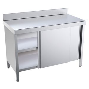 Meubles commerciaux Table à 2 portes avec 2 étagères 2000x700x850mm Modèle 10207PMF EURAST - Product Image 1