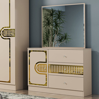 Ensembles de lit modernes de luxe en cuir, taille King/Queen, avec armoire, coiffeuse, fonction massage, hauteur réglable, rangement, cadre en bois