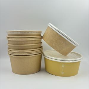 Bol à salade en papier kraft jetable personnalisé avec couvercle en PET de qualité alimentaire pour l'emballage des sushis - Product Image 6