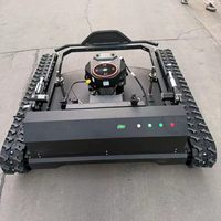 Tondeuse à gazon télécommandée tout-terrain sur chenilles avec largeur de coupe de 80 cm, moteur électrique 810 CC et moteur à essence, multifonctionnelle