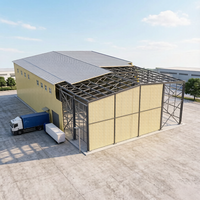 Atelier, garage, hangar, entrepôt en structure métallique préfabriquée à construction rapide, design moderne, livré et installé, pour usine industrielle