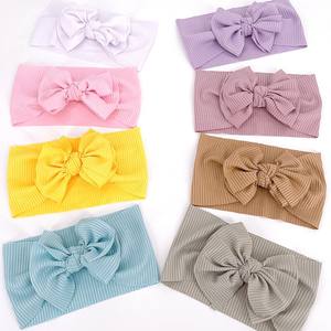 Yeni avrupa ve amerikan çocuk Headbands bebek çizgili çift katmanlı yay bebek Headbands yumuşak bebek saç aksesuarları - Product Image 4