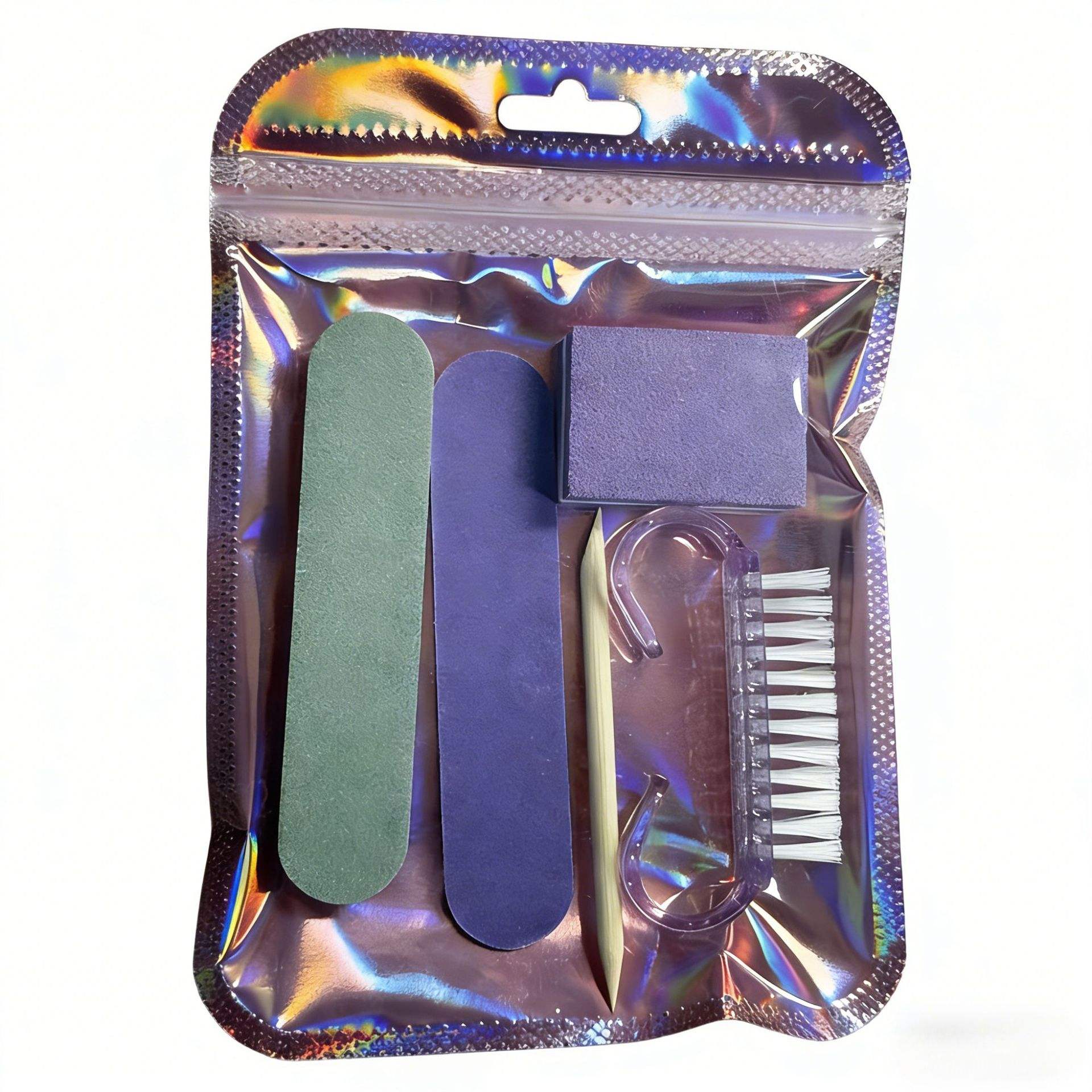 Set - Purple Transparent Brush Short Wooden Stick