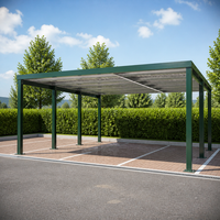Abri de jardin vert pour 3 voitures, abri à pente simple, structure galvanisée, abri de garage métallique, auvent pour villa et jardin