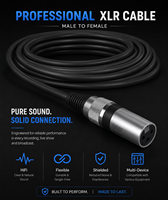 Câble d'extension XLR mâle vers femelle, câble DMX, pour microphone de scène, câble de microphone, cuivre pur 22AWG