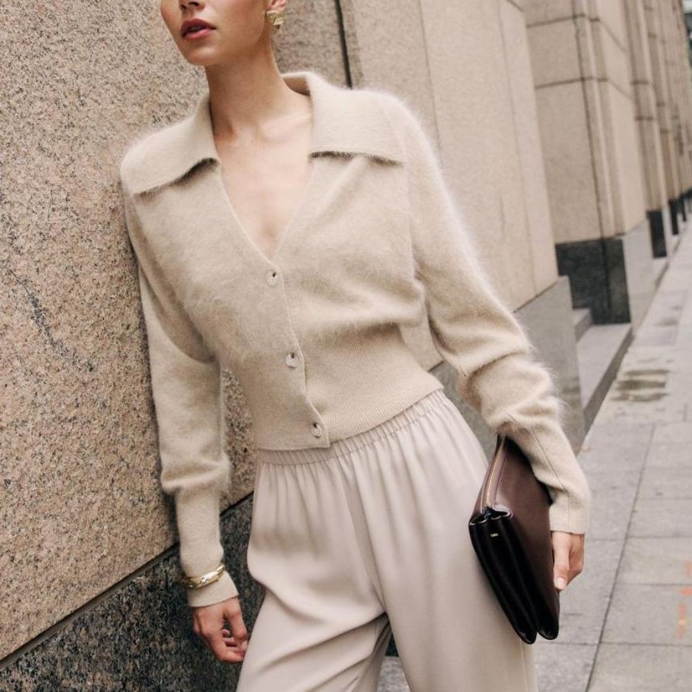 another edition ❤︎ angora knit cardigan Angora blend cardigan with cable knit Woman, White | TWINSET Milano