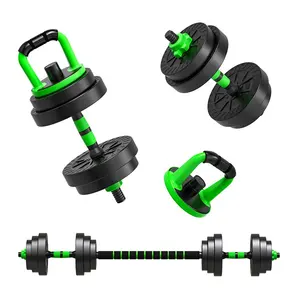 Fitness ekipmanları kullanılan kaldırma serbest ağırlıklar çimento egzersiz kettlebell dambıl kavrama ayarlanabilir halter renkli halter seti