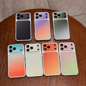 Nouvelle coque de téléphone en cuir PU dégradé pour iPhone 17 13 14 15 16 Pro Max avec film de protection d'objectif HD, bouton tactile et coque arrière antichoc - Product Image 2