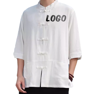 เสื้อผ้าผู้ชายแบบดั้งเดิมจีน ชุดตังสูท ปี 2026 OEM/ODM ลายมังกร เสื้อคอจีนสำหรับผู้ชาย ชุดวูซู เสื้อฮั่นฝู - Product Image 1