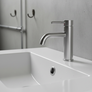 Simple Circular SS Basin Faucet, Single Hole, Single Handle, Hot and Cold Bathroom, Balcony, Dormitory Water Tap - Product Image 3