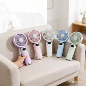 Nuevo Ventilador Portátil de Mano con Diseño de Dibujos Animados, Electrochapado, de Alta Velocidad, con Pantalla Digital, 10 Velocidades, 1800mAh - Product Image 1