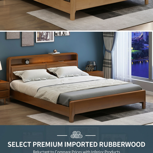 Base de <span class=keywords><strong>Cama</strong></span> Moderna Nórdica de Madera Maciza, Doble e Individual, Muebles de Dormitorio Minimalistas y Económicos para el Hogar, Estructura de <span class=keywords><strong>Cama</strong></span> Individual - Product Image 2