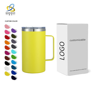 Qianchuan 24oz Coffee Mug With Handle 304 Stainless Steel Double Wall Insulated Cup Office Use Custom Color Available - Product Image 1