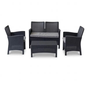 Ensemble de salon de jardin en rotin tressé de qualité commerciale, 4 pièces, avec coussins épais pour jardin et cour arrière - Product Image 1
