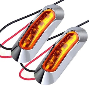 Luces Laterales Ovaladas Cromadas, 4 LED, 12v 24v, Luz LED de Alta Luminosidad para Camiones, Remolques, Camiones <span class=keywords><strong>Scania</strong></span> - Product Image 2