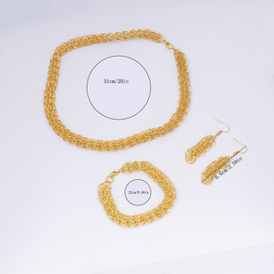 Italienisches Goldschmuck set 24 Karat vergoldet <span class=keywords><strong>Saudi</strong></span>-Arabien Schmuck Sets Halsring Armband für Frauen 18 Karat vergoldet - Product Image 3
