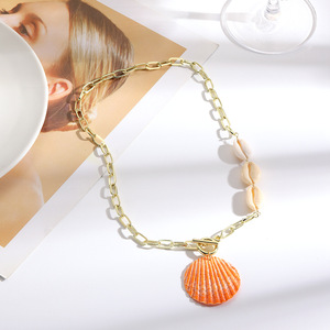 Gargantilla de concha de mar bohemia de verano Popular, collar de cuentas de arcoíris, collar de cuentas de cristal de playa, regalo para mujeres y niñas - Product Image 4