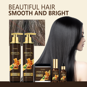 OEM/ODM Moroccan <b>Argan</b> <b>Oil</b> Hair Care Set <b>Shampoo</b> <b>Conditioner</b> Serum Essence Nourishingmask Smooth Shiny Hair Wholesale - Product Image 6