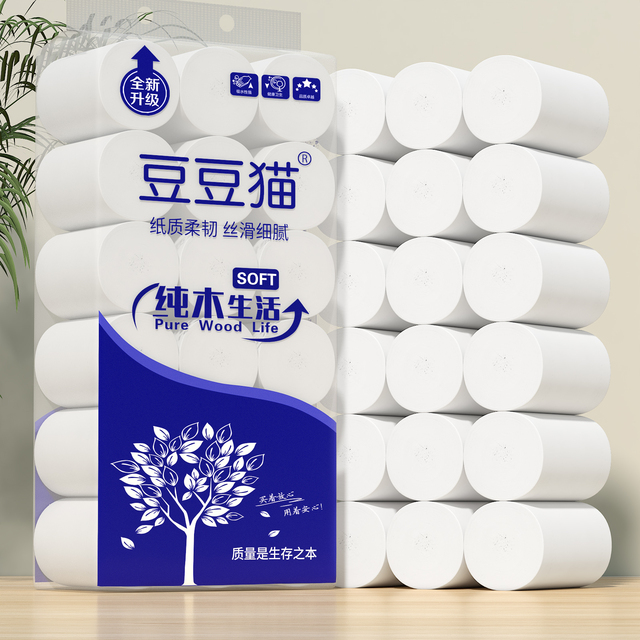 Toilet Paper Rolls Delicate Soft Household Tissue Rolls Baby-Safe, Disposable Bathroom Tissues