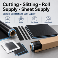 Tissu préimprégné en fibre de carbone 3K sergé uni avec film de décollement en résine époxy, largeur personnalisée pour l'assemblage de composites