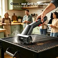 Brosse de nettoyage électrique sans fil rechargeable améliorée pour barbecue, tête de brosse en plastique à angle réglable, étanche, portable, pour voiture et camping-car, USB