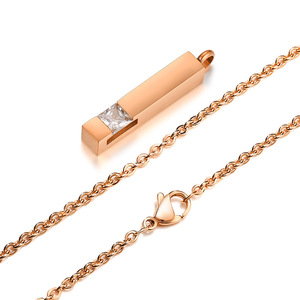 2024 sublimasi baja tahan karat kalung zirkon desain unik dapat dibuka kremasi guci liontin kalung untuk abu - Product Image 6