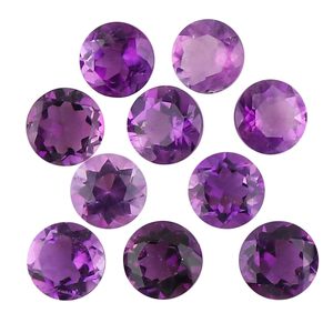 YASHEE - Piedra Preciosa de Amatista Natural, Corte Brillante Redondo de 4x4 mm, Suministros para la Elaboración de Joyas, Piedra Curativa para Chakras - Product Image 1