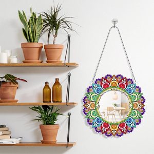 Miroir de peinture de diamant de mandala, kits de miroir de peinture de diamant de bricolage, miroir d'art de diamant pour des <span class=keywords><strong>adultes</strong></span> enfants décor de table de mur de maison - Product Image 2