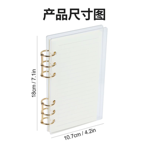 Cubierta de carpeta acrílica Rosa simple A6, cubierta de <span class=keywords><strong>cuaderno</strong></span> DIY, cubierta de carpeta acrílica de 6 agujeros, Clip dorado, divisor de sobre de efectivo para presupuestos - Product Image 6