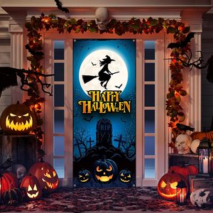 Bannière suspendue Halloween Crâne de <span class=keywords><strong>pirate</strong></span> et os croisés, « Attention au <span class=keywords><strong>pirate</strong></span> », pour porte d'entrée, décoration intérieure et extérieure, personnalisable - Product Image 2