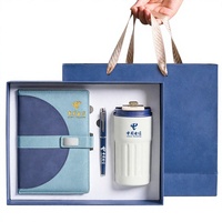 Coffret Cadeau Haut de Gamme en PU pour Carnet de Notes, 100 Feuilles, Personnalisable avec Logo, pour Cadeau d'Affaires, Carnet de Conférence, Tasse Thermos, Souvenir (Couture)